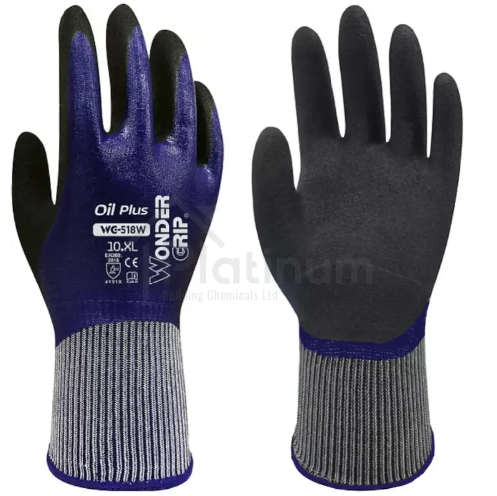 Wonder Grip WG 518W OIL PLUS Oil Resistant Gloves Nitrile Palm
