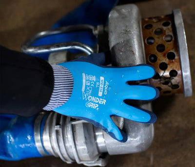Wonder Grip WG-318 AQUA - Water Resistant Gloves (Latex Palm)