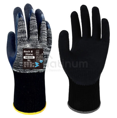 Wonder Grip WG-333 ROCK & STONE - Heavy Duty Grip Gloves (Latex Palm)