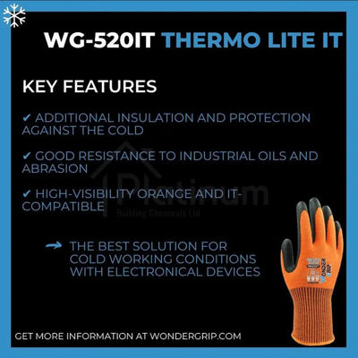 Wonder Grip WG-520IT THERMO LITE IT - Thermal Grip Gloves (Nitrile Palm)