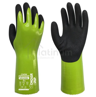 Wonder Grip WG-658L CHEM DEFENDER - Chemical Resistant Gloves (Nitrile Palm)